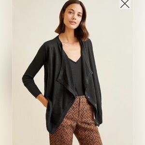 New Garnet Hill Drape Front Cardigan with Buttons